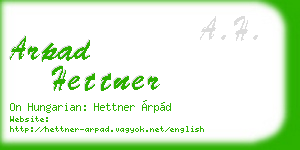 arpad hettner business card